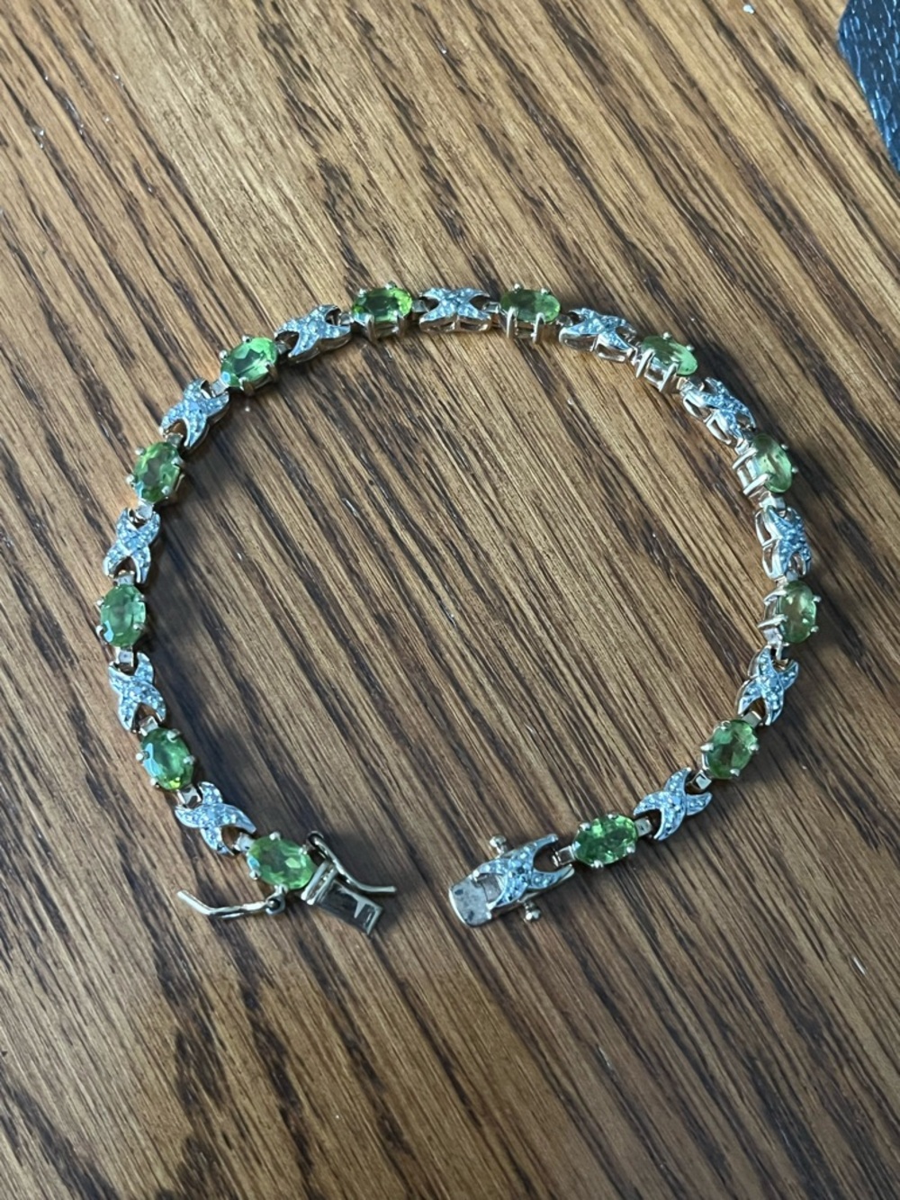 Sterling Silver With Green stone bracelet